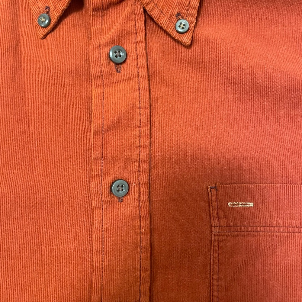 Burnt Orange Corduroy Button Up